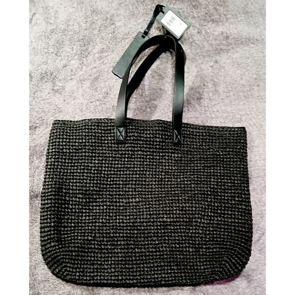 DKNY New black paper fiber woven Cali tote bag - Picture 2 of 6